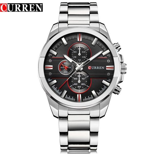 New CURREN Fashion Luxury Men Orologi Relogio Masculino Full Steel Clock Army Military Quartz-Watch Orologio da polso Reloj Hombre231y