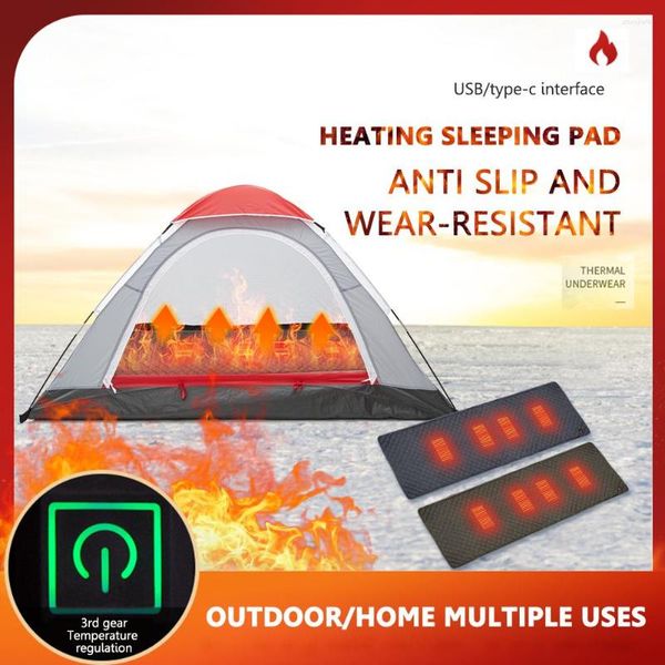 Decken 5V Schlafmatratze Multifunktionale Thermomatte Kältebeständig 3-Stufen-Temperatur für Indoor-Outdoor-Rucksackdecke