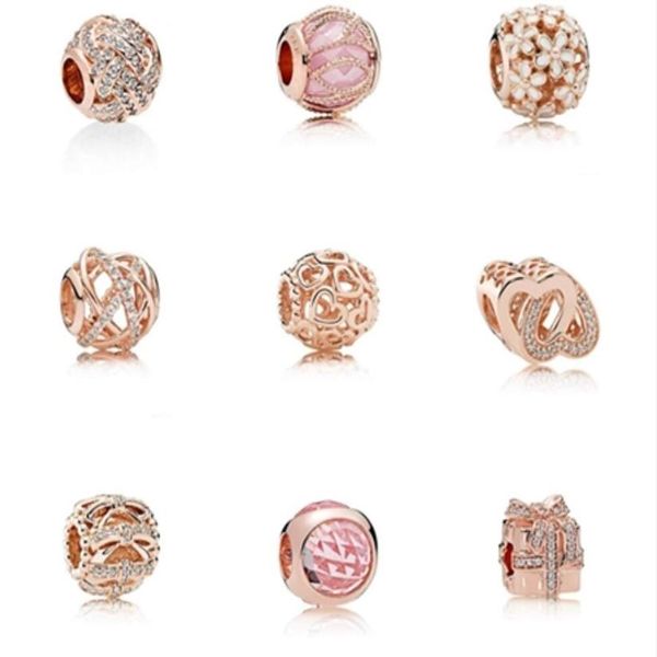 s925 jóias de prata esterlina diy contas se encaixa pandora ale charme para pandora pulseiras para mulheres para pulseira de ouro rosa europeuneckl2448