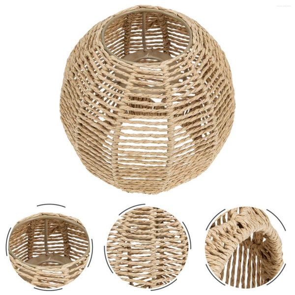 Pendelleuchten, 2 Stück, Retro-Deckenleuchte, China-Lampe, Lampenschirm, Webart, Rattan, gewebt, Nachahmung, Seilabdeckung, simuliert