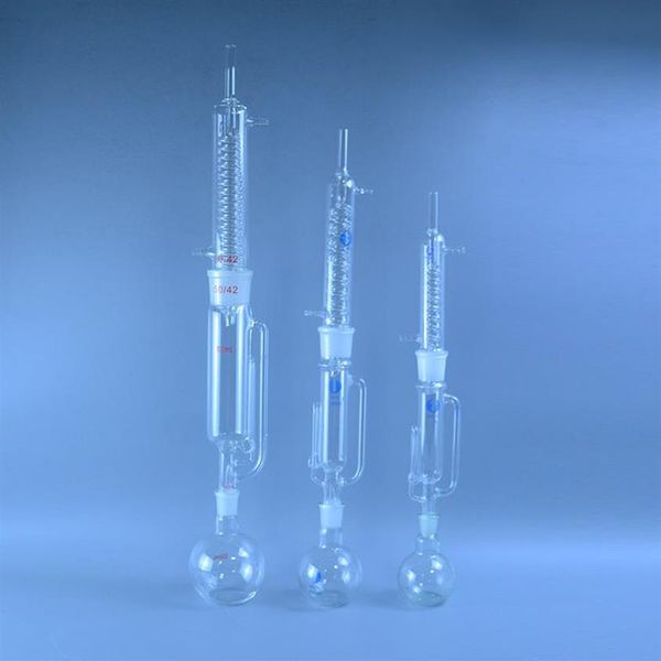 Laborbedarf 150 ml 250 ml 500 ml Glas-Soxhlet-Extraktor-Kondensator und -Körper mit gewickeltem Glaswaren-Kit269N