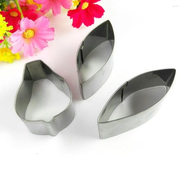 Backformen 3PCS Clematis Blume Metall Kuchen Form Edelstahl Cookie Cutter Set Fondant Dekorieren Werkzeuge Cupcake A337