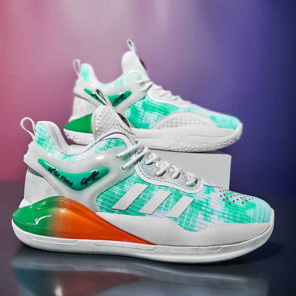 2023 Nuove scarpe da basket Sneakers casual leggere e traspiranti Scarpe da ginnastica sportive per giovani Nero Oro Verde Arancione Taglia 39-45