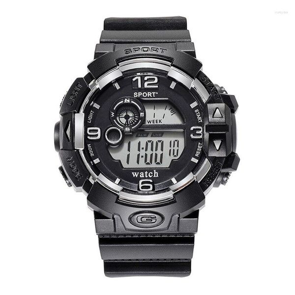 Orologi da polso Orologio sportivo da uomo Cinturino in silicone di fascia alta Cinturino da polso militare Calendario a led Orologi digitali impermeabili Orologio da polso luminoso e luminoso