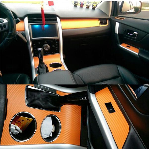 Para ford edge 2010-2013 interior painel de controle central maçaneta da porta 3d 5d fibra de carbono adesivos decalques estilo do carro cortado vinil241u