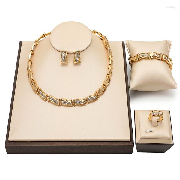 Серьги ожерелья устанавливают Dubai 18K золотые ювелирные ювелирные изделия.