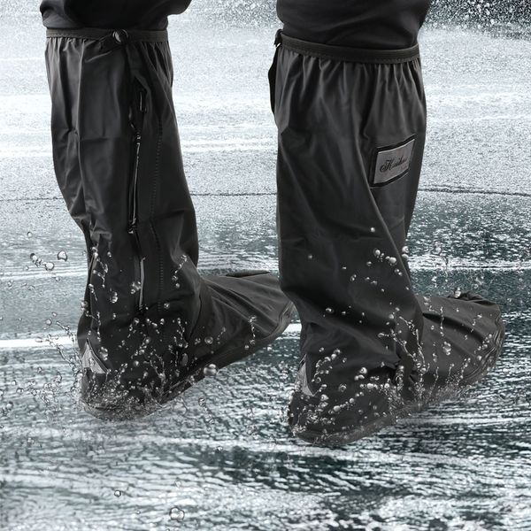 Regenstiefel 1 Paar wasserdichte Motorrad-Schuhüberzüge wiederverwendbare Schuhe Schnee rutschfeste Stiefel für Unisex-Schuhprotektoren 230718