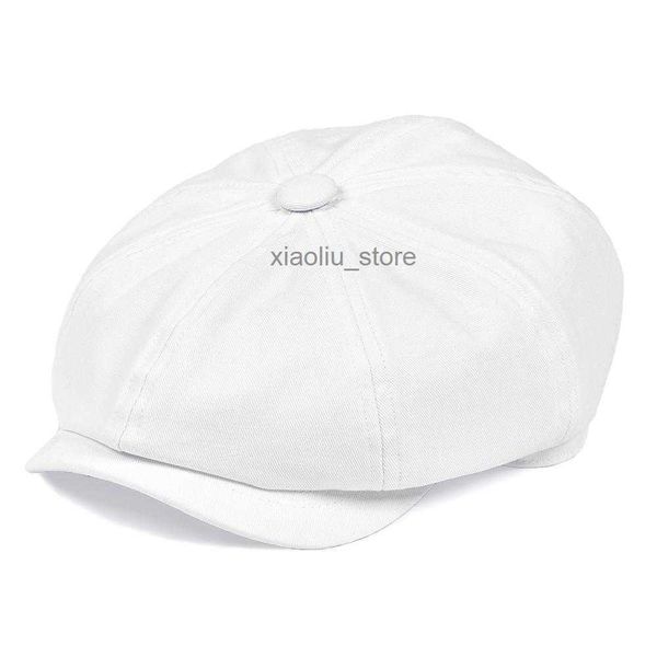 Cappelli da strillone BOTVELA Berretto da strillone in cotone twill bianco per uomo Donna Classic Cabbies Driver Apple Caps Cappello piatto Gatsby Baker Boy Copricapo 003 HKD230718