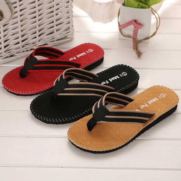 Hausschuhe Herren Sommer Flip-Flops Casual Gestreifte Hausschuhe Männlich rutschfeste Strandsandalen Zapatos Hombre Badezimmer Hausschuhe Großhandel Mann Schuhe L230718