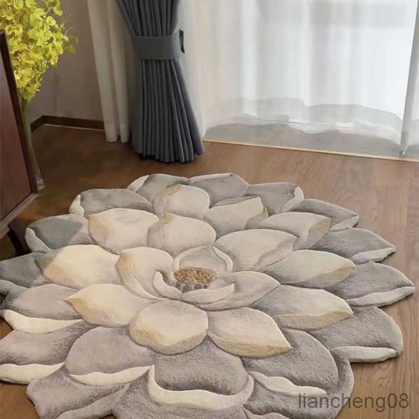 Ковры круглое цветочный ковер кашемирная гостиная коврики диван коврик для пола Большие коврики в спальне на открытом воздухе современный коврик для отдыха R230718