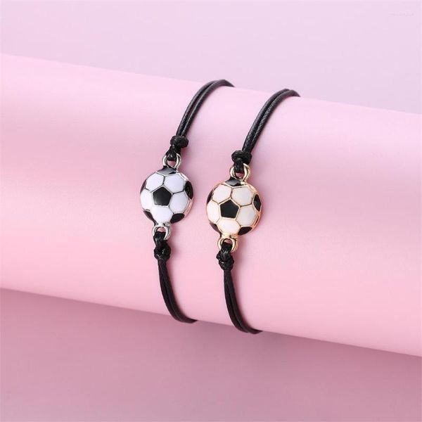 Charm Armbänder 2 teile/satz Cartoon Fußball Armband Für Jungen Mädchen Nette Einstellbare Fußball Verstecken Seil Passende Schmuck Zubehör 2023