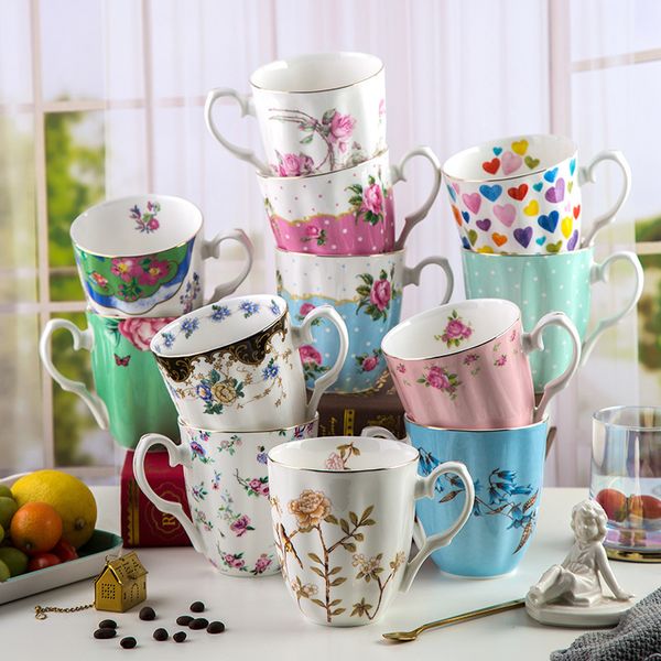 Canecas criativas de porcelana chinesa grande capacidade copo de café da manhã familiar europeu cerâmica água leite café 230718