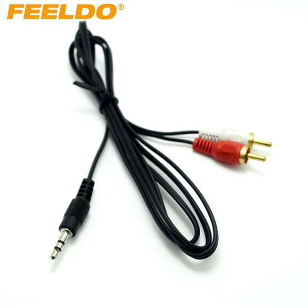 FEELDO Convertitore audio da auto 3 jack audio 5mm maschio a 2-RCA maschio #3826283G