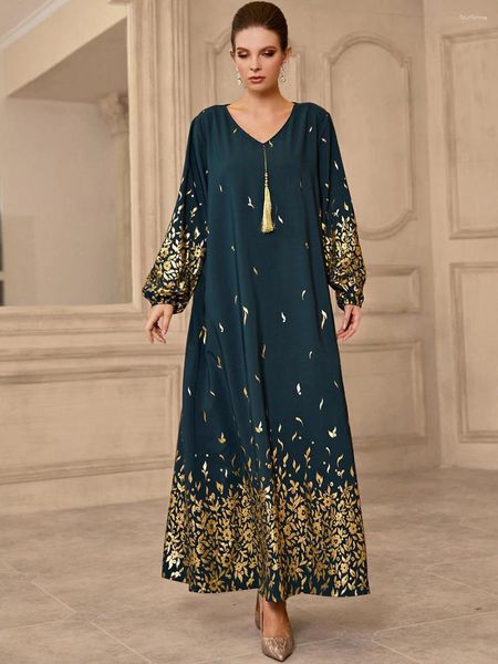 Abbigliamento etnico Autunno Marocco Abito musulmano Donna Abaya caftani stringati Abiti casual a trapezio Donna Dubai Turchia Islam Abito lungo Femme