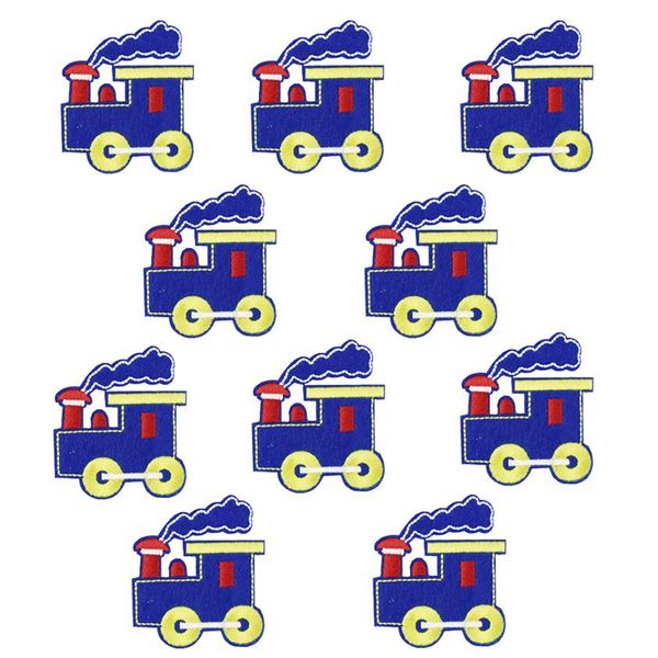 10 Stück Lokomotiv-Stickerei-Aufnäher für Kleidung, Aufnäher für Kleidung, Applikation, Nähzubehör, Aufkleber, Abzeichen auf Stoff, Eisen 265H