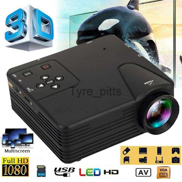 Sonstiges Projektorzubehör Mini-Projektor Tragbarer LED-Projektor Video 3D Full HD Beamer 1080P für Smart Mobile Home Cinema Theater x0717