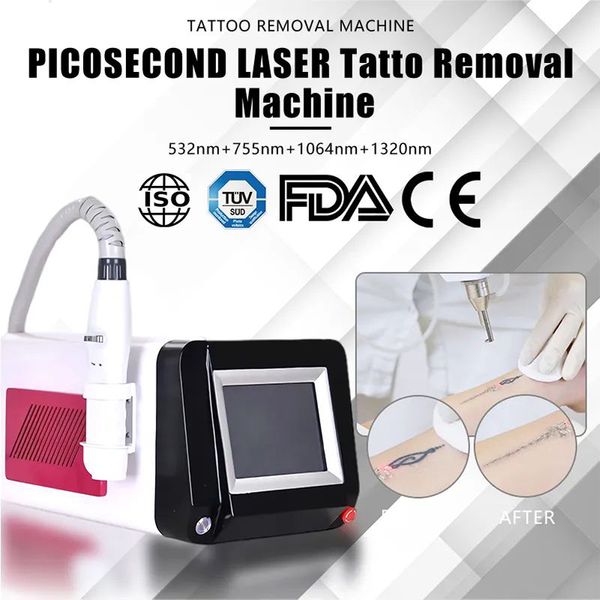 Portable 755/1064/532 / 1320nm Black Doll Picosecond Laser Desktop Pico laser per la rimozione di tutti i tatuaggi a colori DHL Fast Ship restringere i pori Picosecondo di rafforzamento della pelle