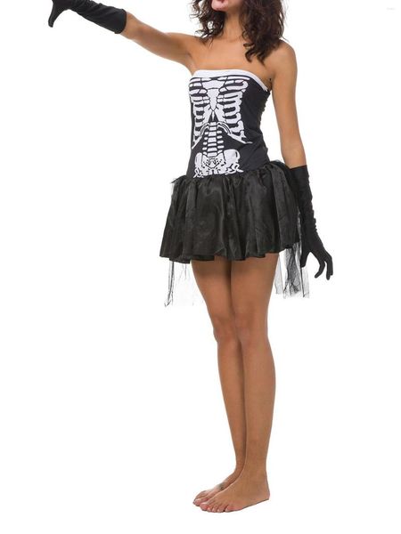 Casual Dresses Erwachsene Frauen Cosplay Kostüme Gothic Schnürkorsett Kleid Gefiedertes Stirnband Spitzenhandschuhe für Halloween