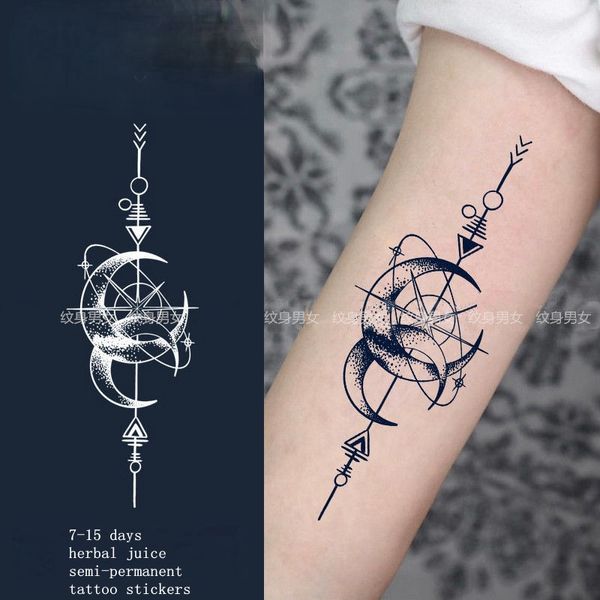 Mond Planet Blume Kräuter Tattoo Aufkleber Saft Anhaltende Männer und Frauen Kunst Wasserdichte Arm Aufkleber Punk Stil Temporäre Tattoo