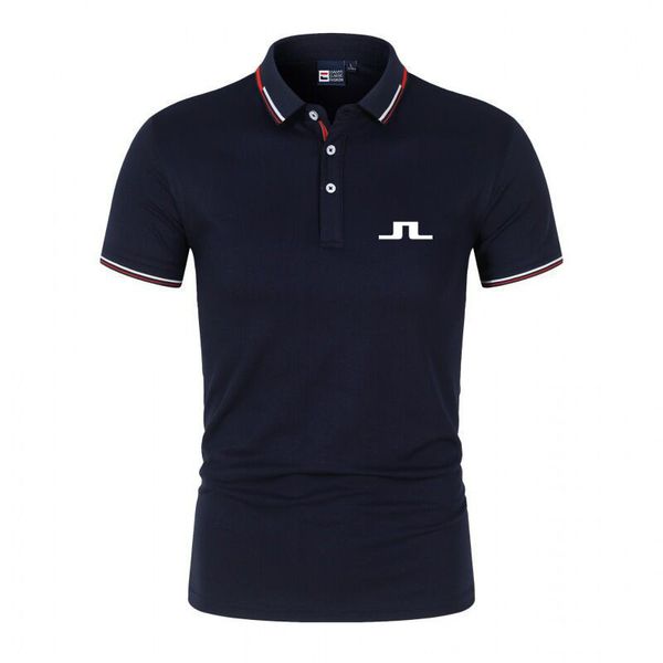 Camisa polo masculina de golfe para verão, camisa polo respirável de secagem rápida, manga curta, tops J Lindeberg, camisa de golfe masculina, atacado RC