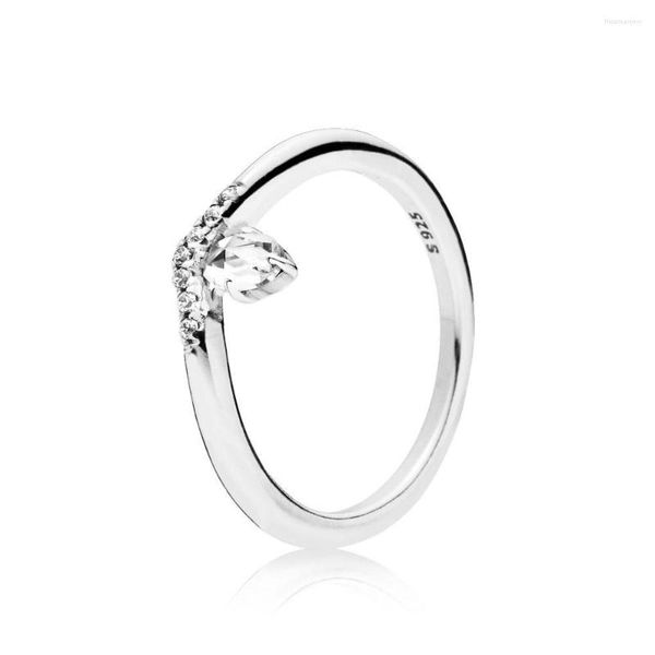 Cluster Rings Autêntico Prata Esterlina 925 Clássico Wishbone Anel Moda Para Presente Charme Jóias Faça Você Mesmo