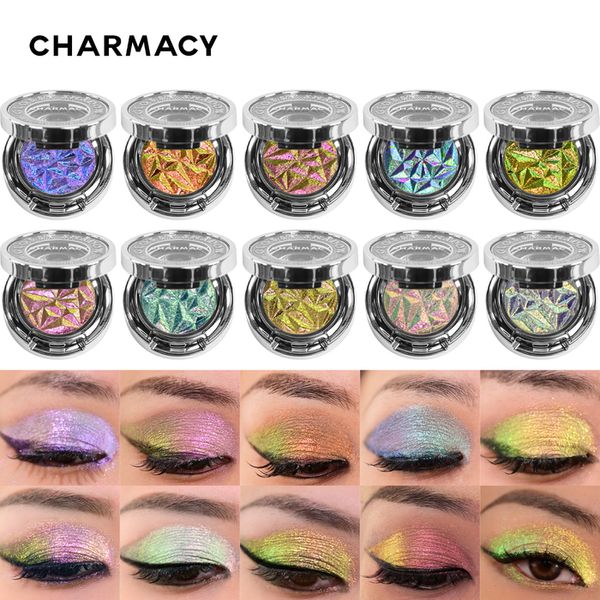 Sombra de olhos CHARMACY 10 Sombra de olhos única multicromática de alta pigmentação Duo de longa duração Sombra de olhos cromada Glitter Fácil de usar Maquiagem para os olhos 230717