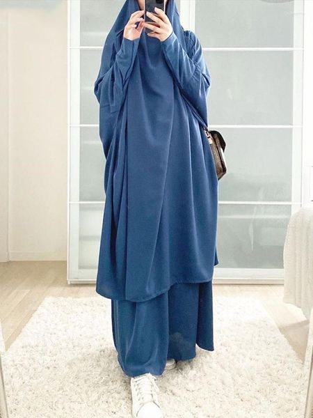 Ethnische Kleidung Mit Kapuze Muslimische Gebete Zweiteiliges Set Frauen Hijab Kleid Dubai Gebetskleidungsstück Jilbab Abaya Ramadan Kleid Rock Sets Islamisch