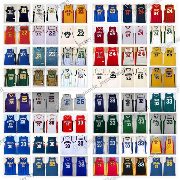 NCAA College Basketball indossa tutte le città delle scuole superiori delle squadre Robertson Hardaway Jr Ingram Rose Antetokounmpo Harden Chamberlain Ingram Sabonis Anthony Jersey