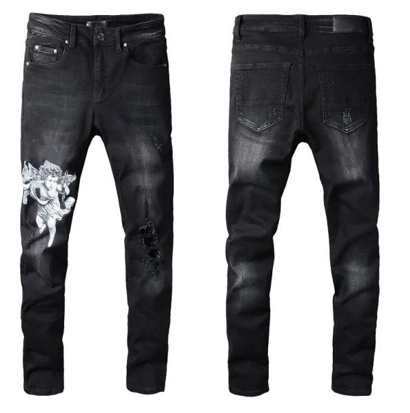 Mode Heren Jeans Cool Style Luxe Designer Denim Pant Distressed Ripped Biker Zwart Blauw Jean Slim Fit Motorfiets Maat 28-40 CHG23071819