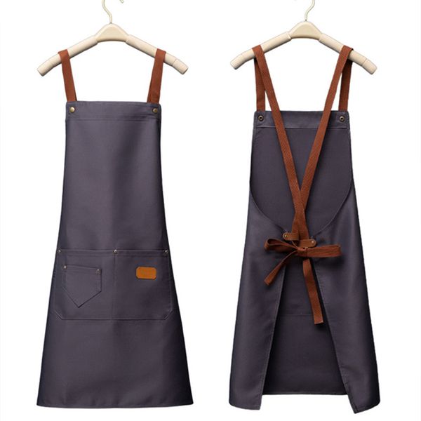 Кухонные фартуки мужские женские домашние шеф-повара одежда для выпечки с карманами для взрослых нагрудник поясная сумка водонепроницаемая