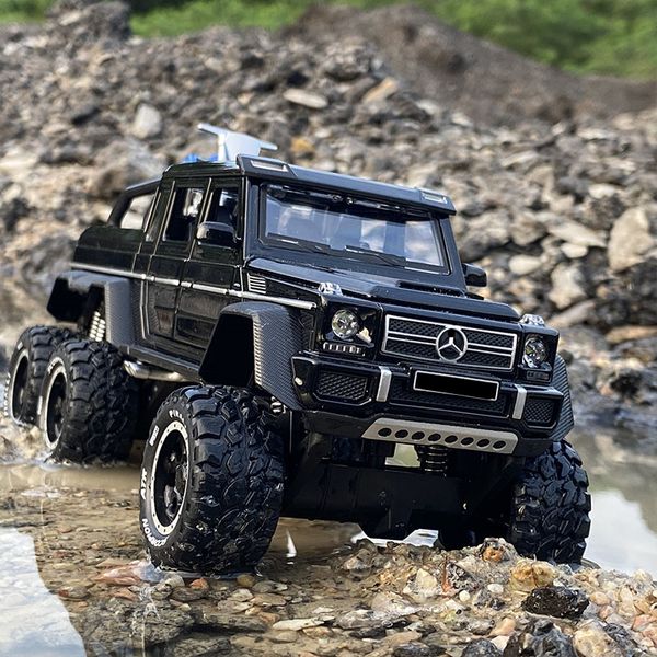 Diecast Model 1 28 G63 G65 66 Big Tire Alloy Pickup Car Toy Metal OffRoad Vehicles High Simulation Childrens Gift 230617