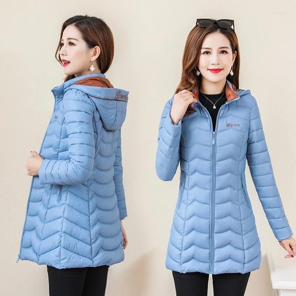 Frauen Trenchcoats 6XL Plus Größe Baumwolle Mantel Mittleren Alters Und Ältere Jacke Parkas Herbst Winter Kurzen Reißverschluss Weiche Warme Dünne K1012