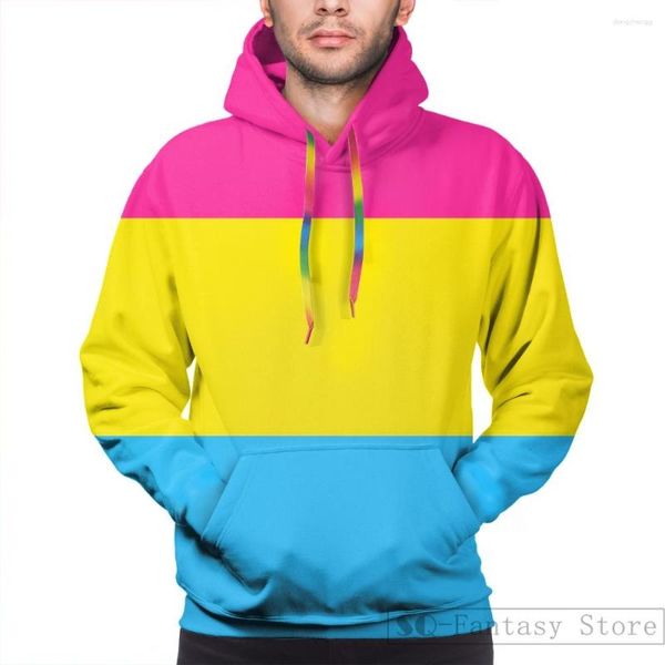 Moletom Masculino Moletom Masculino Para Mulheres Engraçado Pansexual Orgulho Bandeira Estampado Casual Moletom Com Capuz Streatwear