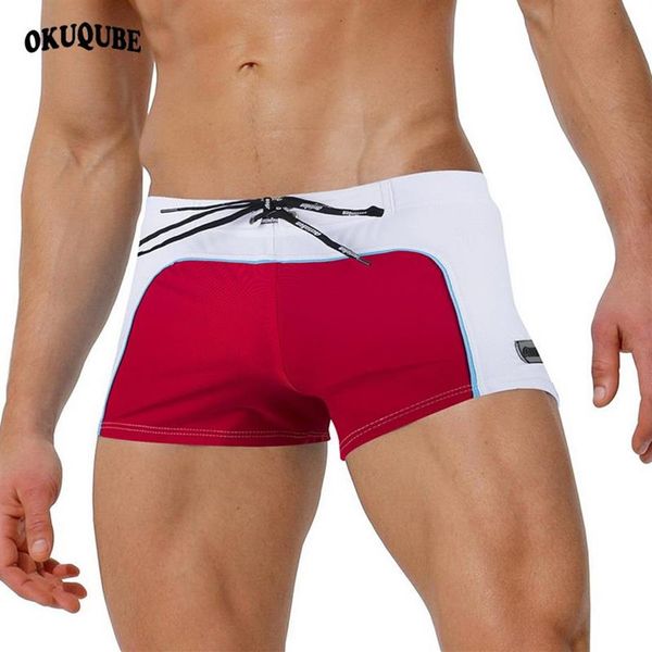 Herren-Badeanzug mit Kordelzug, Badebekleidung, schnell trocknend, atmungsaktiv, Strandmode, Badeanzüge, Blau, Rot, Gelb, Weiß, Badehose, Größe S-XL, Herren246w