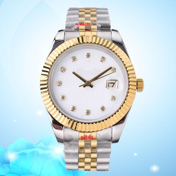 AAA Mens Automático Movimento Mecânico Relógio Estilo Clássico 41mm Aço Inoxidável Cara de Diamante Relógio de Ouro Vidro de Safira Relógios luminosos à prova d'água