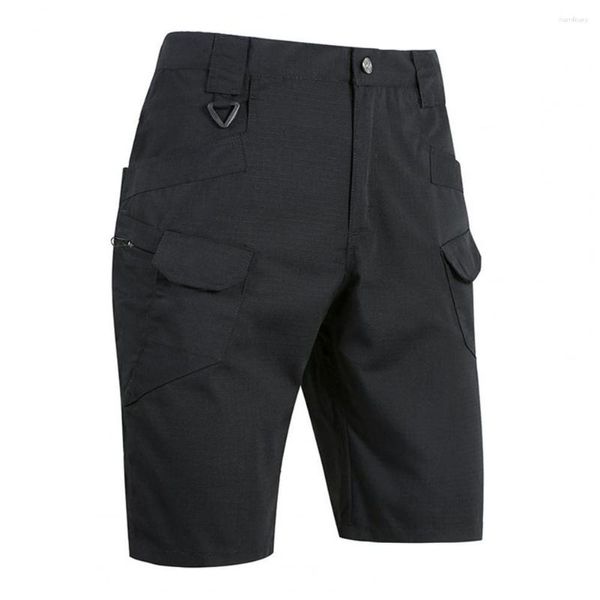 Herren-Shorts, Sommer-Cargo-Männer, einfarbig, im Freien, wasserdicht, verschleißfest, kurze Hosen, mehrere Taschen, Reißverschluss, Wandern