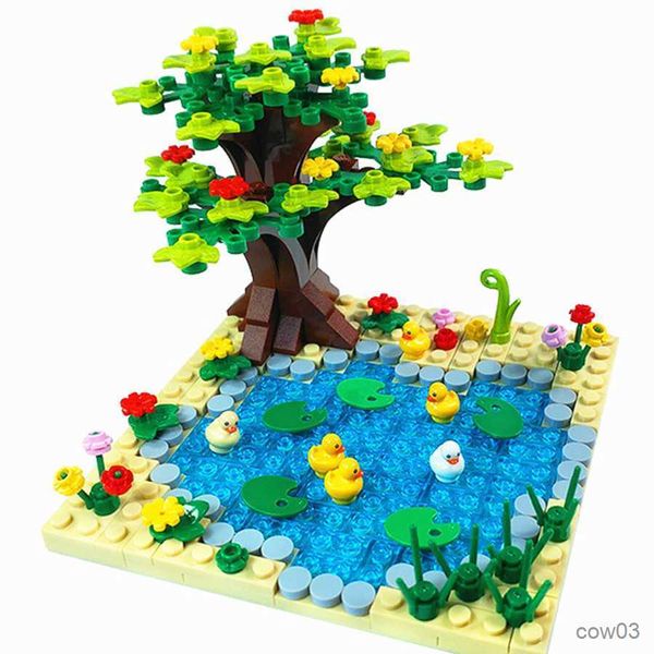 Blocchi Blocchi Anatre Pollo Giocattoli per bambini Alberi Animali Mattoni Giocattoli fai da te compatibili Bloques Brinquedos R230718