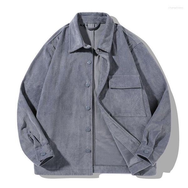 Erkek ceketleri Sonbahar kadife kargo ceket erkekler vintage baggy ceket moda Kore sokak giysisi düğmesi dış giyim giyim üstleri erkek artı boyutu