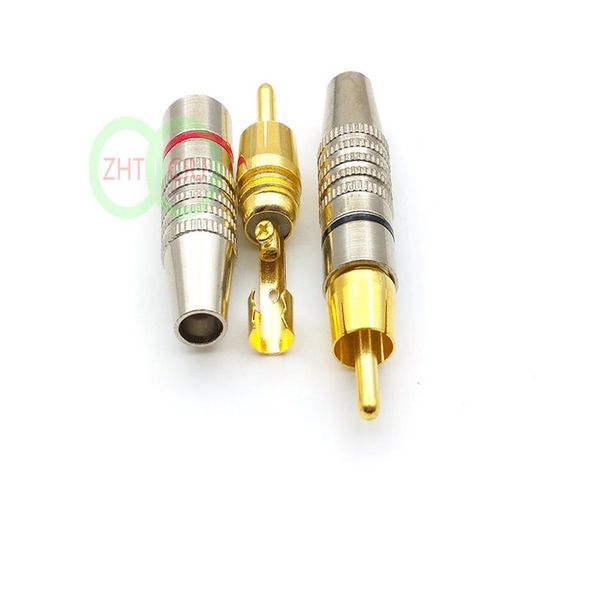 Connettori per cavo di bloccaggio audio video con spina RCA placcati in oro intero234D