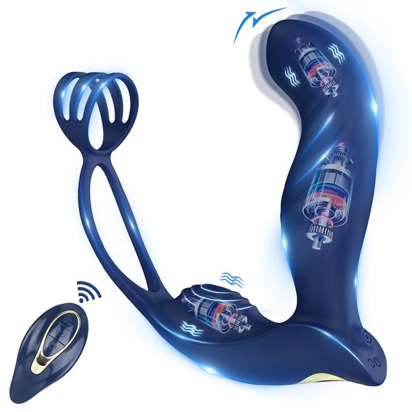 Analspielzeug Analvibrator Männliches Prostatamassagegerät Penisring Verzögerung der Ejakulation Cockring Remote Anus Butt Plug Finger Masturbation Sexspielzeug Männer 230718