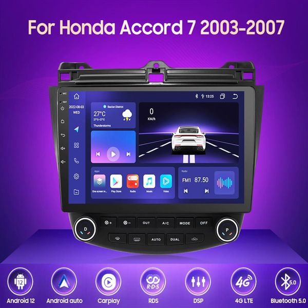 10 1 дюйм Android Car DVD GPS Навигационная радиопередача на 2003 г. 2004 2005 2006 2007 Honda Accord 7 Head Unit217b