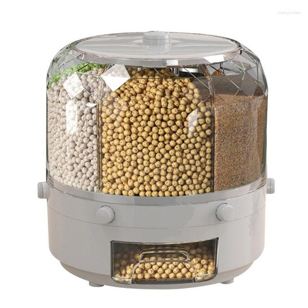 Garrafas de armazenamento Balde de comida giratório Dispensador de grãos de cereais giratório 360 graus Armários de talheres Soja Para