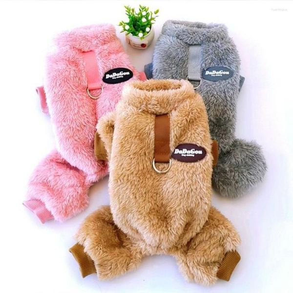 Abbigliamento per cani Pigiama Maglione Pile invernale Abbigliamento per animali Caldo Cucciolo Tuta Onesies Vestito Ragazzo Ragazza Animali domestici Tuta PJS Costume da cagnolino