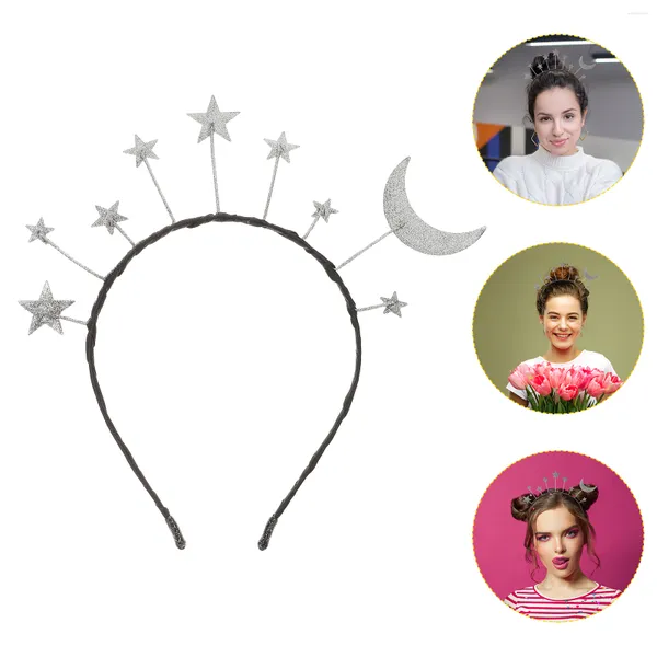 Bandanas 1PC Festa de Aniversário Estrelas Lua Headband Glitter Fashion Hairbabd Para Cosplay Costume Acessório