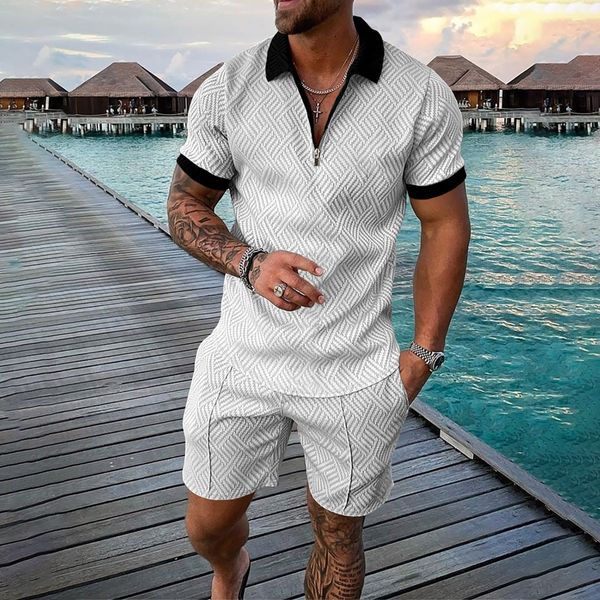 Polo da uomo Polo da uomo hawaiano Cerniera Colletto rovesciato Maglietta a maniche corte T-shirt Vacanze Vacanze Viaggi Spiaggia CasaIndossare Top maschili 230717