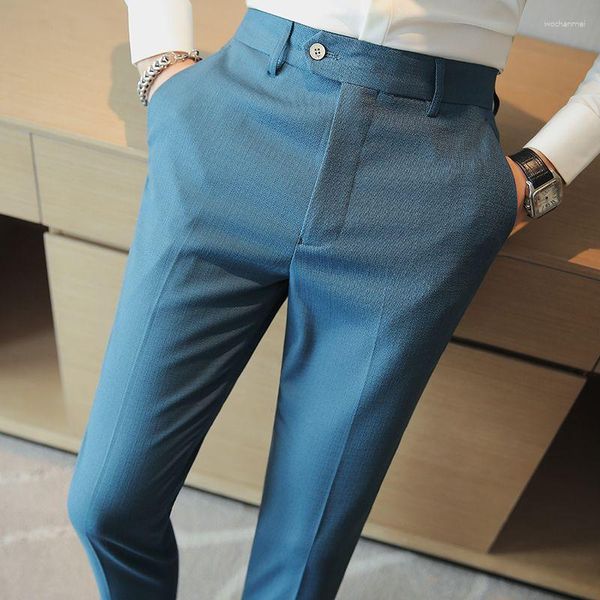 Erkek Suit 2023 Yüksek Kaliteli Erkekler Lüks Takım Pantolon Resmi İş İnce Ayaklar Uzun Düğün Zarif Çalışma Pantolonları A108