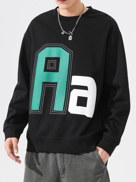 Felpe con cappuccio da uomo Felpe Autunno Inverno Grande lettera Uomo oversize Streetwear Drop Shoulder Nero Bianco Pullover in cotone casual 8XL 230718