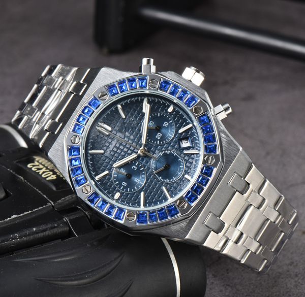 Top Mens Watches for Designer Luxury Watch Quartz Movement Watches 40 -миллиметровый полная из нержавеющая сталь радужная радужная радужная радужная раунда розовая золотые часы