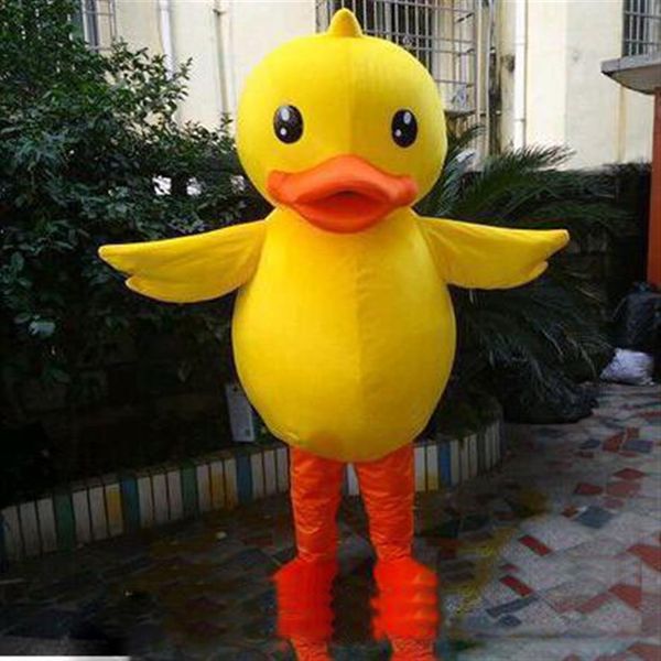 Traje de pato amarelo grande de alta qualidade Vestido extravagante Ternos de tamanho adulto - mascote personalizável211C