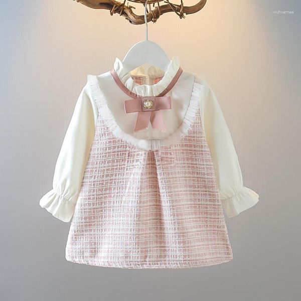 Mädchen Kleider Mode Kleid Kind Kleidung Plaid Print Casual Infant Outfit Prinzessin Kinder Hochzeit Party Baby Kostüm A957